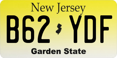 NJ license plate B62YDF
