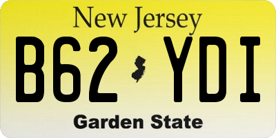 NJ license plate B62YDI