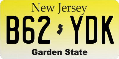 NJ license plate B62YDK