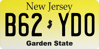 NJ license plate B62YDO