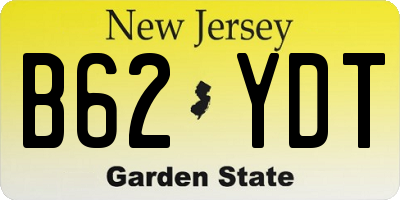 NJ license plate B62YDT