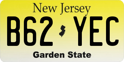 NJ license plate B62YEC