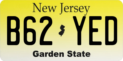 NJ license plate B62YED