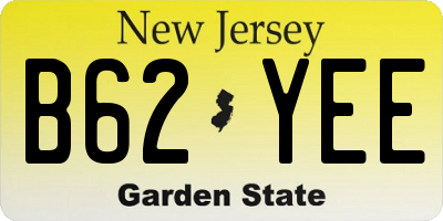 NJ license plate B62YEE