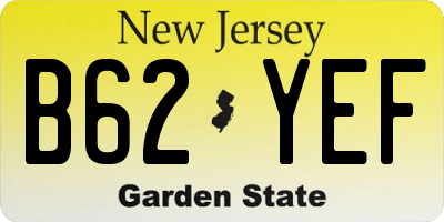 NJ license plate B62YEF