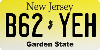 NJ license plate B62YEH