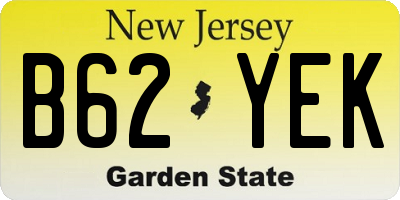 NJ license plate B62YEK