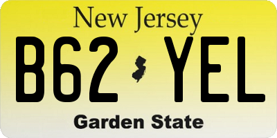 NJ license plate B62YEL
