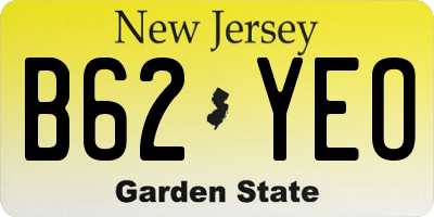 NJ license plate B62YEO
