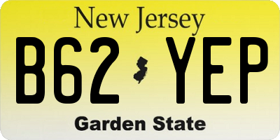 NJ license plate B62YEP
