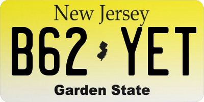 NJ license plate B62YET