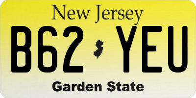 NJ license plate B62YEU