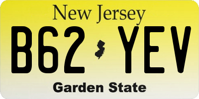 NJ license plate B62YEV