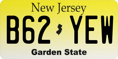 NJ license plate B62YEW