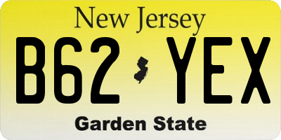 NJ license plate B62YEX