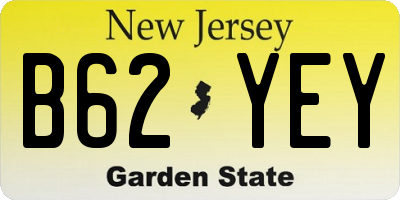 NJ license plate B62YEY