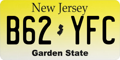 NJ license plate B62YFC