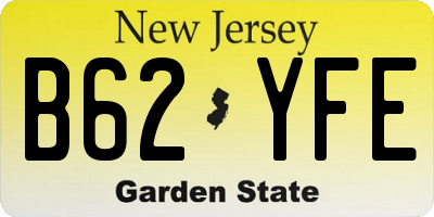 NJ license plate B62YFE