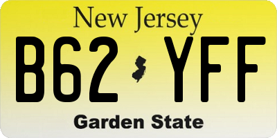 NJ license plate B62YFF
