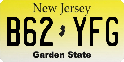 NJ license plate B62YFG