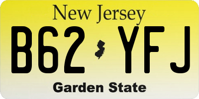 NJ license plate B62YFJ