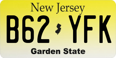 NJ license plate B62YFK
