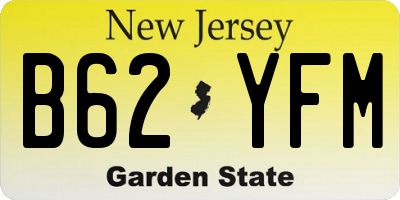 NJ license plate B62YFM