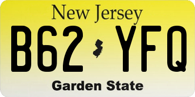 NJ license plate B62YFQ