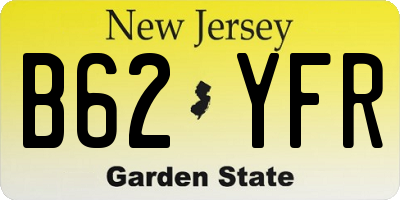 NJ license plate B62YFR