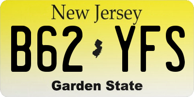 NJ license plate B62YFS