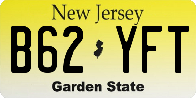 NJ license plate B62YFT