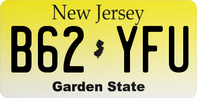 NJ license plate B62YFU