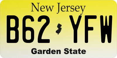 NJ license plate B62YFW