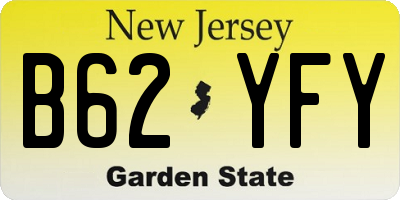 NJ license plate B62YFY