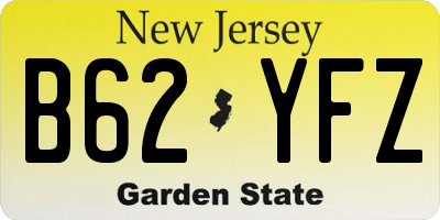 NJ license plate B62YFZ