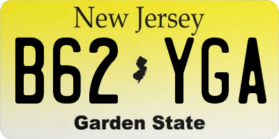 NJ license plate B62YGA