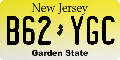 NJ license plate B62YGC
