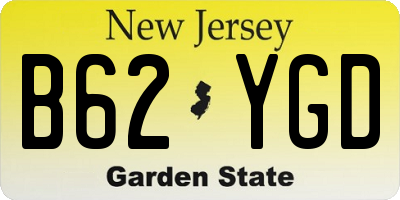 NJ license plate B62YGD