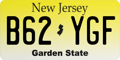 NJ license plate B62YGF
