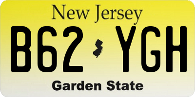 NJ license plate B62YGH
