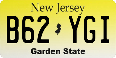 NJ license plate B62YGI