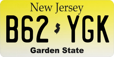 NJ license plate B62YGK