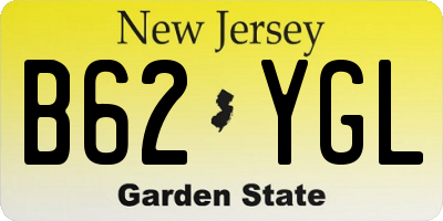 NJ license plate B62YGL