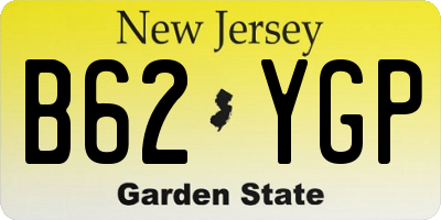 NJ license plate B62YGP