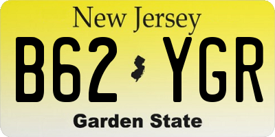 NJ license plate B62YGR