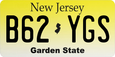 NJ license plate B62YGS