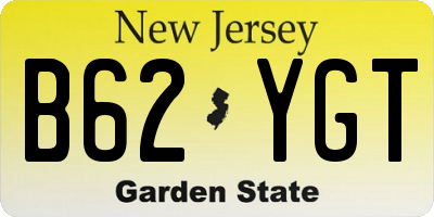NJ license plate B62YGT