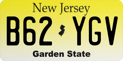 NJ license plate B62YGV