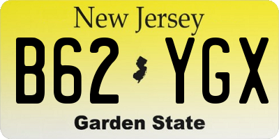 NJ license plate B62YGX