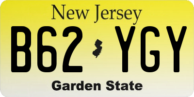 NJ license plate B62YGY